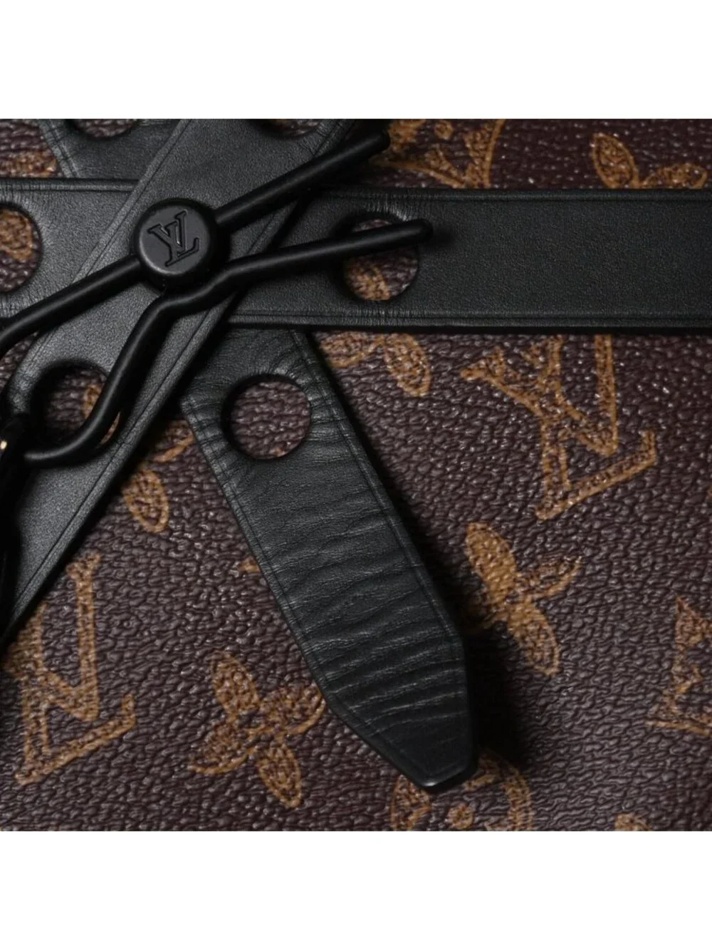 Louis Vuitton Wheel Box Shoulder Bag Monogram Canvas Calfskin Mud Black